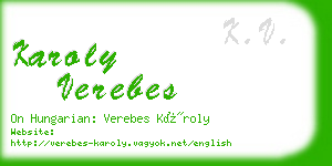 karoly verebes business card